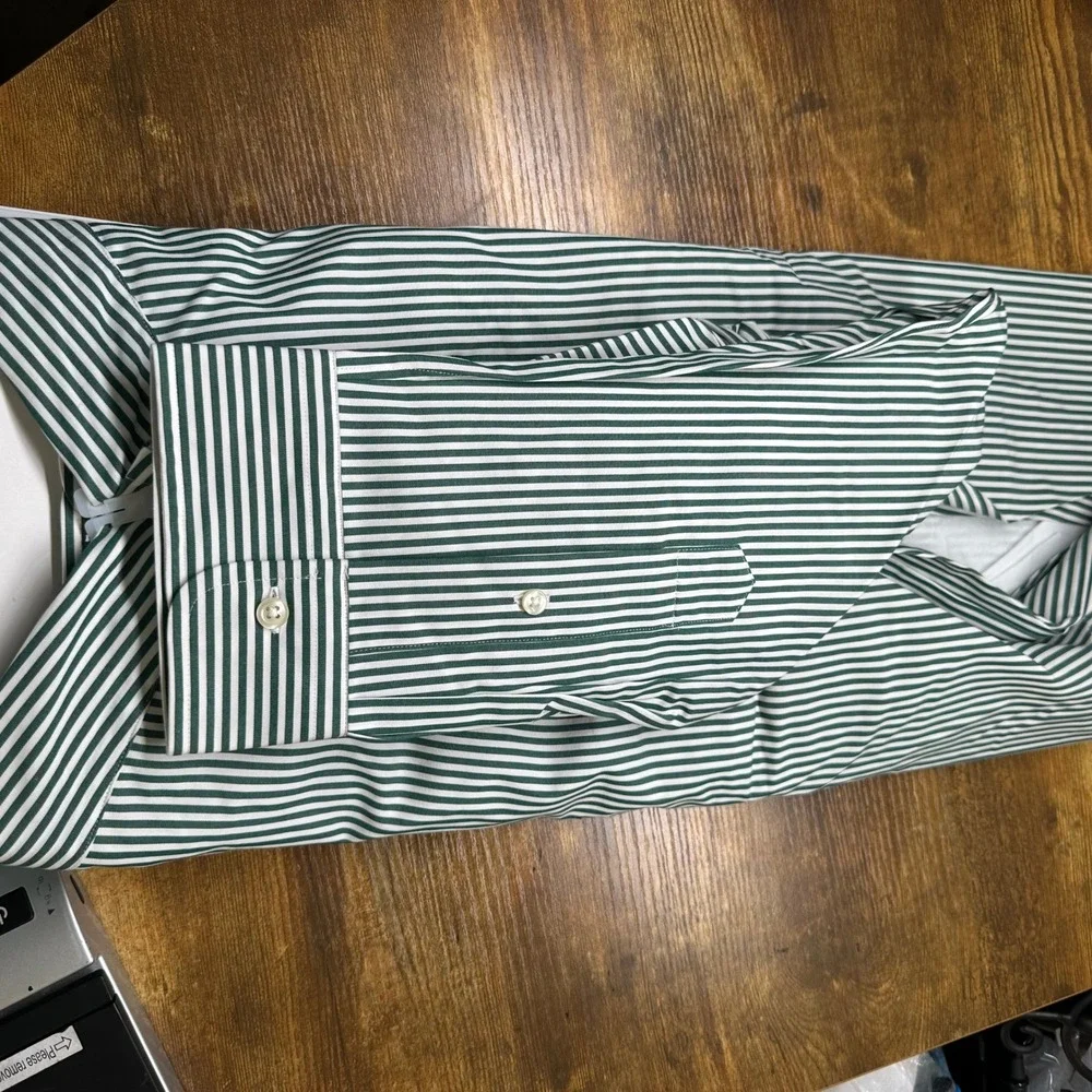 Polo Ralph Lauren Mens Classic Fit Stretch Shirt Green White Striped XXL New